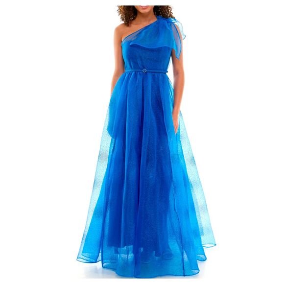 Violet Weekend Belted Sparkling Ballgown in Azure. Size 5/6. NWT (MSRP $179) - Picture 3 of 10